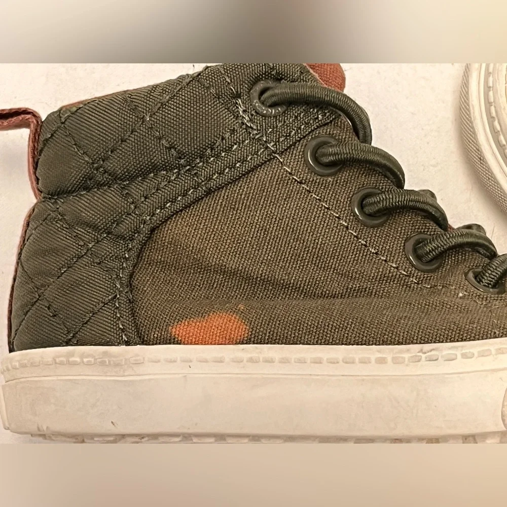 Kids High-Top Sneakers - Olive Green/Brown